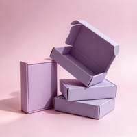 Boîte d'expédition pliable en carton ondulé carrée personnalisée avec logo, pour colis cadeaux, impression quadricolore mate