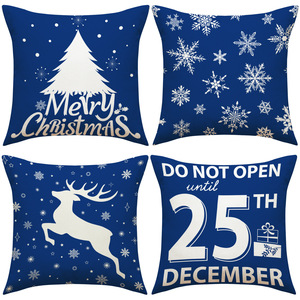 Christmas Pillowcase Set 18x18 Inch Nordic Design Reindeer <b>Snowflake</b> Merry Christmas <b>Decorative</b> Cushion Cover for Living Room - Product Image 1