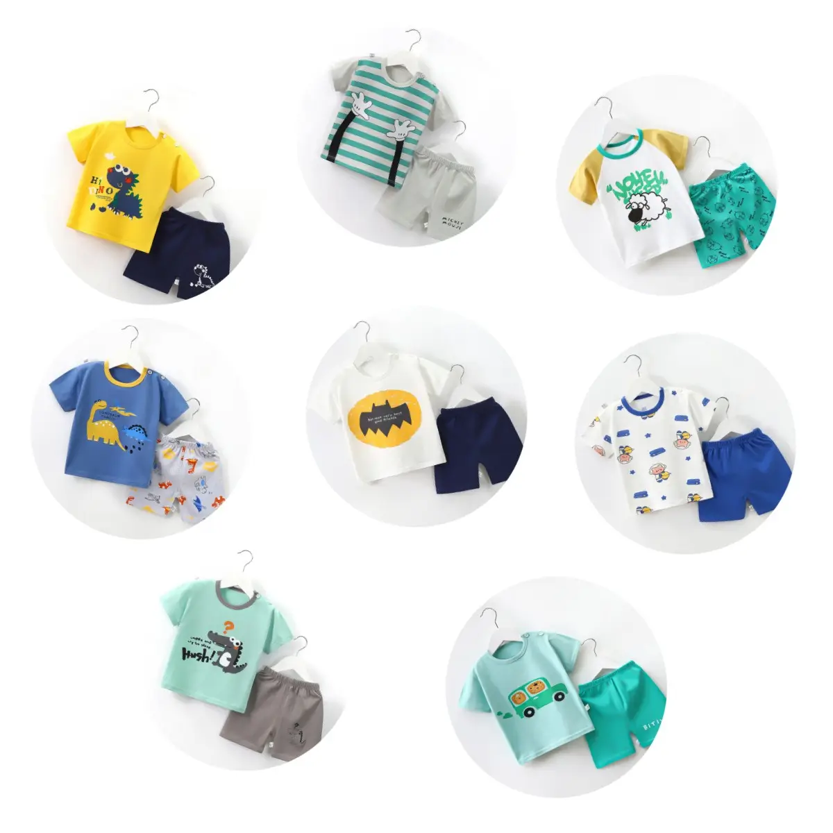 RTS New Stylish baby clothes for boy Organic Cotton set suit for kids Summer boys outfits shorts