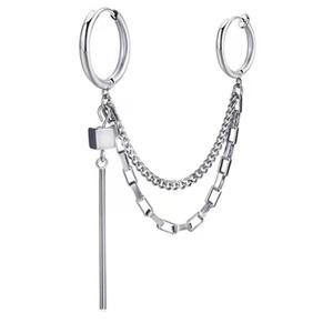 Cross Border Korean Style <b>Titanium</b> Steel Pendant Earrings Cartilage <b>Stud</b> Unisex Punk Daily Wear Fashion Jewelry - Product Image 3