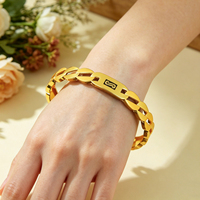 Bracelet tendance Little Bee Jewelry Fashion Monaco Hip Hop, plaqué or 21 carats, style punk de Dubaï, non ternissant, pour femme, idéal pour les événements