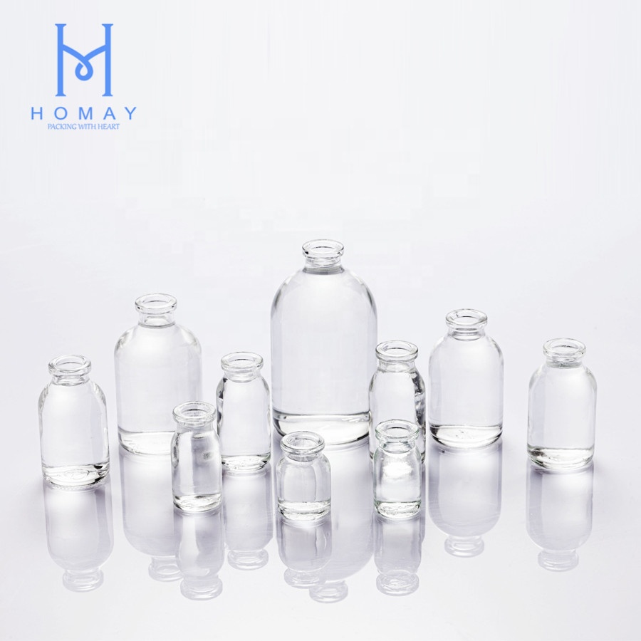 Wholesale Pharmaceutical 5ml 7ml 8ml 10ml 15ml 20ml 30ml 50ml 100ml Clear molded sterile glass injection vials for antibiotics