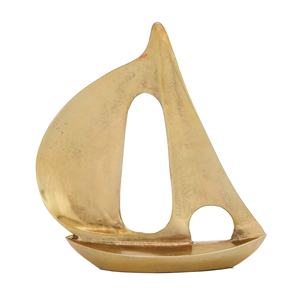 Sculpture de bateau à voile en métal contemporain. Bateau décoratif en aluminium moulé - Product Image 4