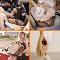 Sac de transport pour animaux de compagnie personnalisé, portable, durable, à double couche, imperméable, respirant, siège de voiture pour chien, lit pour chien, vente en gros