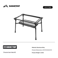 Table de camping pliable et détachable en aluminium léger IGT, réglable en hauteur, 2 vitesses, mobilier d'extérieur rectangulaire, finition noircie, DIY