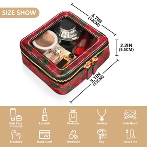 Bolsa de Maquillaje Transparente de Viaje con Diseño Hawaiano de Puakenikeni y Rosas Rojas - Product Image 4