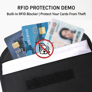 กระเป๋าป้องกันสัญญาณโทรศัพท์มือถือ RFID แบบพกพา ป้องกันรังสี ป้องกันการโจรกรรม สำหรับกุญแจรถยนต์  นำเข้าจากโรงงานโดยตรง - Product Image 3
