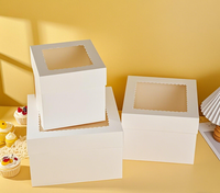 Vente en gros Boîte à gâteaux d'anniversaire en carton avec fenêtre transparente et couvercle avec plateau inférieur en papier pour pâtisserie