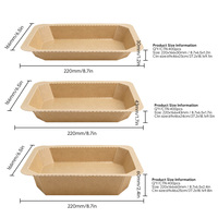 Boîte à emporter personnalisée en papier kraft jetable pour shawarma, frites et autres plats à emporter