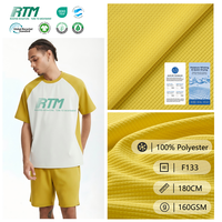 Tela de Poliéster 100% Tejida, Ligera, Transpirable y Absorbente de Humedad de 160 g/m² para Camisetas y Ropa de Exterior