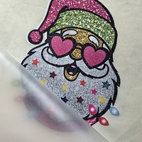 Feuilles de transfert de chaleur DTF personnalisées, Vente en gros, Film transparent, Sérigraphie, Designs de Noël, Étiquettes pour T-shirts, Vêtements