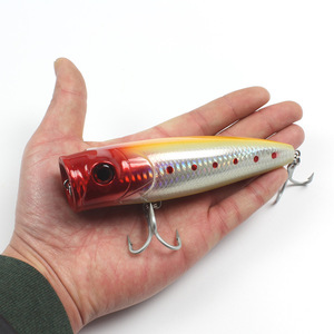 Leurre Popper Topwater 13cm 60g avec 4 hameçons triples ultra-résistants, longue portée, pour la pêche au gros (GT, thon, poisson-roi, <span class=keywords><strong>barracuda</strong></span>) - Product Image 1