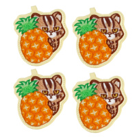 Llavero Personalizado con Logotipo, Tejido en Cuero PU, Bordado, con Diseño de Panda y Perro, para Mochilas, Regalo