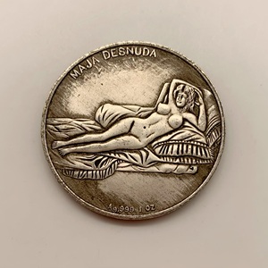 Kerajinan antik Italia Mona <span class=keywords><strong>Lisa</strong></span> kuningan perak antik berlapis perak tua koin souvenir - Product Image 4