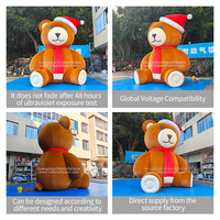 Mascotte d'ours géant gonflable pour les décorations de Noël en peluche pour les fêtes de fin d'année.