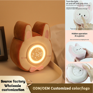 <span class=keywords><strong>Réveil</strong></span> électronique moderne pour enfants avec affichage numérique, oreiller en peluche <span class=keywords><strong>lapin</strong></span>, lampe de nuit <span class=keywords><strong>lapin</strong></span> de dessin animé - Product Image 3
