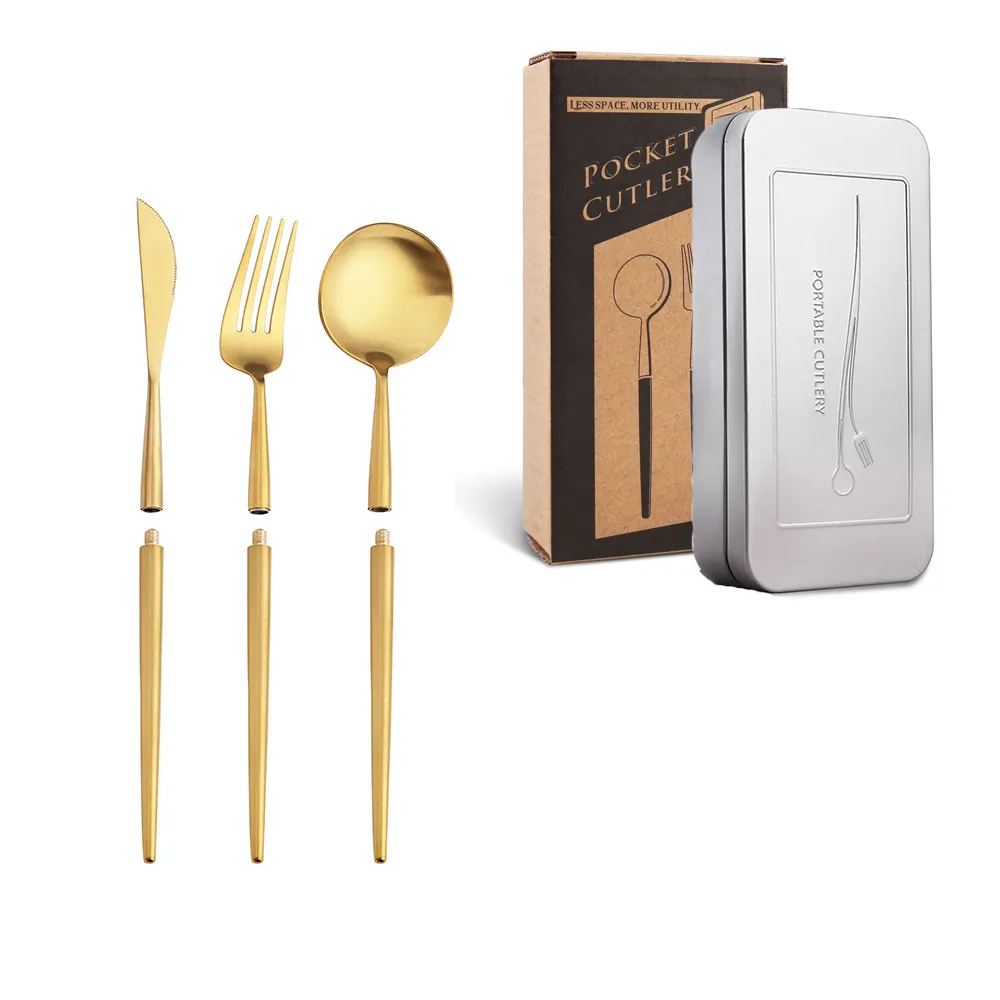 Detachable Split Design Spoons Forks knives Chopsticks Collapsible Portable Cutlery Set