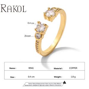 RAKOL RP5193 Bijoux de mode fille glacés Cubic Zirconia Cute Designer Bague réglable - Product Image 2