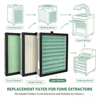 Pengganti Filter untuk FES350 Fume Extractor XL500 700 HEPA Filter Karbon Aktif Filter Udara Efisiensi Tinggi Prefilter