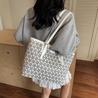 Sac fourre-tout portable à fermeture imprimée personnalisée Sac à main bandoulière de luxe de grande capacité en PU pour femmes