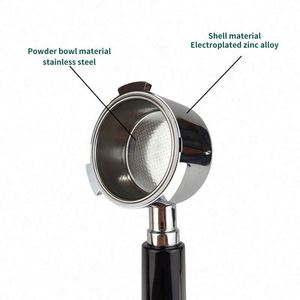 Wood Handle Coffee Filter Stainless Steel Tail Section Espresso 51mm 54mm 58mm Black Coffee Portafilter - Product Image 6