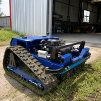 Tondeuse robot à chenilles RC 200m avec largeur de coupe de 550mm, moteur Loncin 224cc et chenilles en caoutchouc pour herbe haute et broussailles agricoles