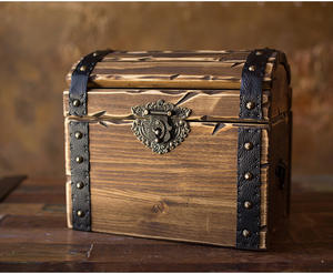 Accessoire pour sac, boîte en bois de style chinois avec serrure et boucle décorative en forme de cœur, boîte en bois avec boucle décorative, fermoir de boîte - Product Image 4