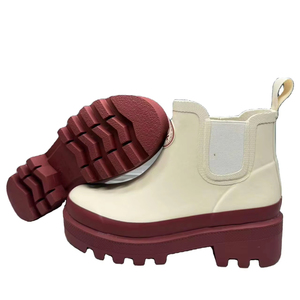 Stivali da pioggia impermeabili <span class=keywords><strong>con</strong></span> plateau Chelsea da donna-eleganti <span class=keywords><strong>stivaletti</strong></span> Slip-On <span class=keywords><strong>con</strong></span> Sole <span class=keywords><strong>in</strong></span> <span class=keywords><strong>gomma</strong></span> antiscivolo - Product Image 2