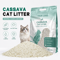 Service de parfumage personnalisé, litière pour chat à haute absorption, litière pour chat dégradable en cassave pour les situations d'élevage de chats en appartement