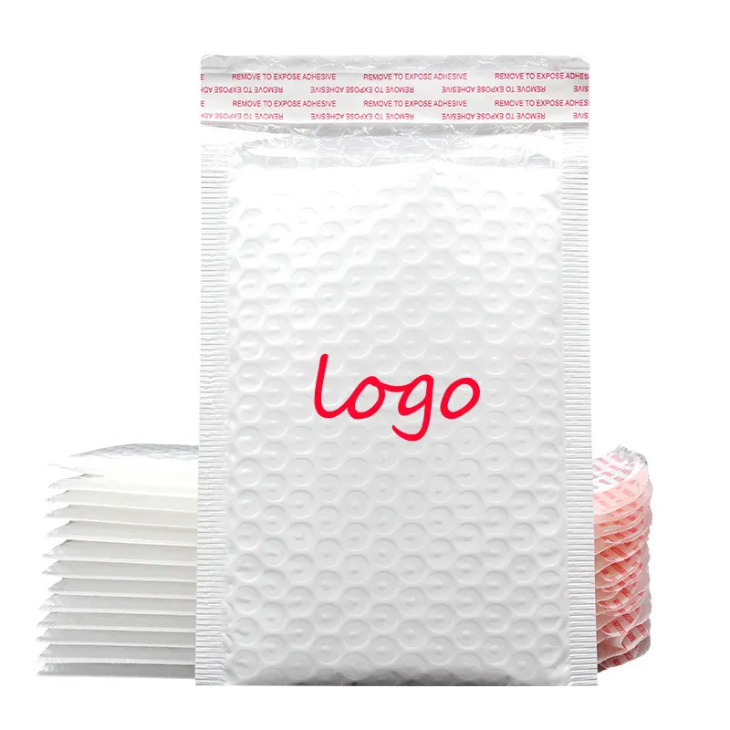 לוגו מותאם אישית מודפס עצמי דבק לבן בועה מרופד קטן בועת מיילר חינם מעטפת עבור תכשיטים