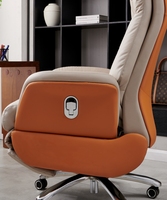 Chaise de bureau en cuir de type ergonomique et design moderne avec repose-pieds, chaise de bureau inclinable pour ordinateur à domicile