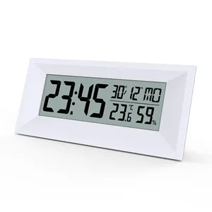 デジタル目覚まし時計電子温度湿度計スヌーズカレンダーテーブルデスク壁時計ラジコンスマート目覚まし時計