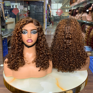 Peluca de Cabello Humano con Cierre de Encaje 5x5, Rizado de Lujo, Grado Premium, Textura Suave y Sedosa, Densidad Completa, Peluca Corta y Rizada Lista para Usar - Product Image 1