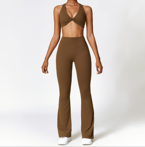 Produttore Professionale di Marchi Privati: Set di Leggings Yoga Modellanti e Reggiseni Sportivi Sexy con Spalline per Donna - Product Image 4