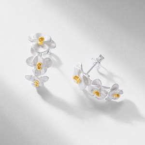 Style français rétro papillon <span class=keywords><strong>orchid</strong></span>ée plante boucles d'oreilles femmes romantique S925 argent Clip-on élégant frais en gros - Product Image 3