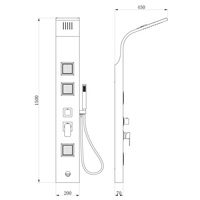 Système de panneau de douche multi-jets en aluminium économique et fiable avec jets corporels, finition noire, noyau de vanne en laiton