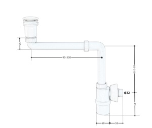 Kit universal de desagüe emergente para lavabo con sifón antiolor y tubería desodorante para <span class=keywords><strong>fregadero</strong></span> - Product Image 6