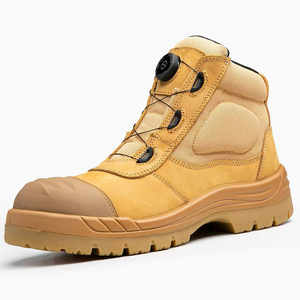 Bottes de sécurité tactiques en cuir marron mi-hautes SFA3, semelle anti-perforation, chaussures de travail sur le terrain, protection antichoc - Product Image 4