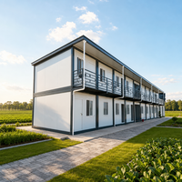 Villa conteneur modulaire extensible à 2 étages, démontable, préfabriquée, moderne, pour hôtel ou dortoir