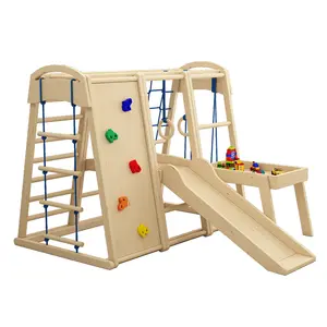 Toboggans de terrain de jeu intérieur à domicile balançoire pour enfants corde pour bébé cadres d'escalade en bois terrains de jeux de gymnastique équipement d'exercice