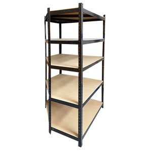 Étagère d'angle métallique robuste à 5 niveaux pour entrepôt, réglable, sans boulons, de forme pentagonale - Product Image 2