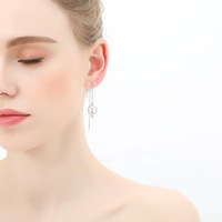 Style coréen japonais 925 boucles d'oreilles en argent Sterling frais mignon lune chat oreille fil femmes forêt Sweetelegant chaton or cadeau