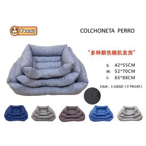 Cuccia per Cani Monocromatica Quadrata con Base Antiscivolo, Set Tre Pezzi per Animali Domestici - Product Image 1