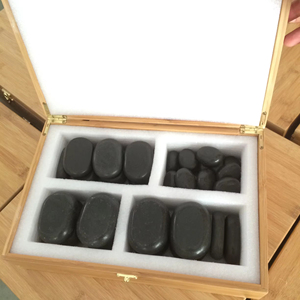 45 pièces relax Hot stone <span class=keywords><strong>massage</strong></span> set avec boîte en bambou (votre logo sur la boîte est le bienvenu) - Product Image 1