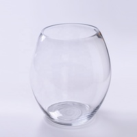 Vente en gros vase de table en verre diamètre 7 ", hauteur 7.7" oeuf transparent pot ovale jardinière florale terrarium pour mariage événement décoration intérieure