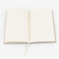 Carnet de notes personnalisé en tissu de lin, couverture rigide, logo estampé à chaud en or, avec marque-page en ruban, carnet ligné imprimé sur mesure