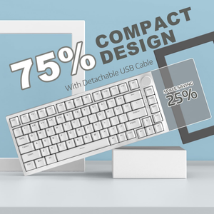 Trong Kho Ajazz AK820 Bàn Phím Cơ Khí Với CNC Núm Điều Khiển, 75% Gasket Núi Bàn Phím Có Thể Tháo Rời <span class=keywords><strong>USB</strong></span> Có Dây Chơi Game Bàn Phím - Product Image 3