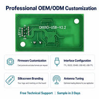 Module de lecteur de carte IC Mini 13,56 MHz PCBA NFC RFID ISO15693 USB HID Lecteur-graveur RFID |   Contrôle d'accès