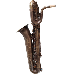 Saxofón Barítono <span class=keywords><strong>de</strong></span> Tono EB <span class=keywords><strong>Bajo</strong></span>, Nivel Avanzado y Profesional, Estilo Vintage, Sin Lacar, <span class=keywords><strong>Instrumento</strong></span> <span class=keywords><strong>de</strong></span> <span class=keywords><strong>Viento</strong></span> para Interpretación <span class=keywords><strong>Musical</strong></span> Oriental - Product Image 2