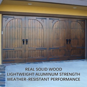 Puertas de Garaje de Estilo Rústico Americano, Fabricadas en <span class=keywords><strong>Madera</strong></span> Sólida, Estructura Estable, Funcionamiento Suave, Reducción de Ruido, Venta al Por Mayor de Fábrica - Product Image 3